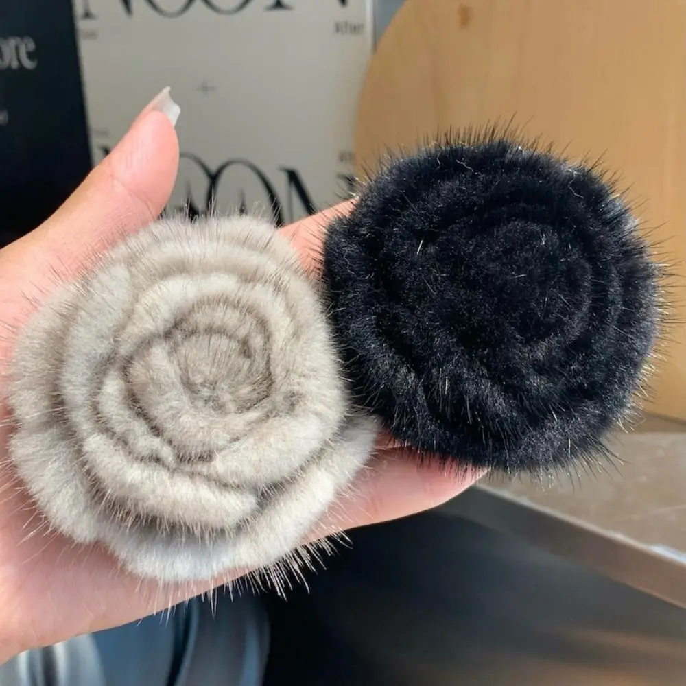 Real Mink Fur Flower Brooch Women's Simple Fashion High-end Sweater Pin Accessories Clothes Scarf Decorative Accessories