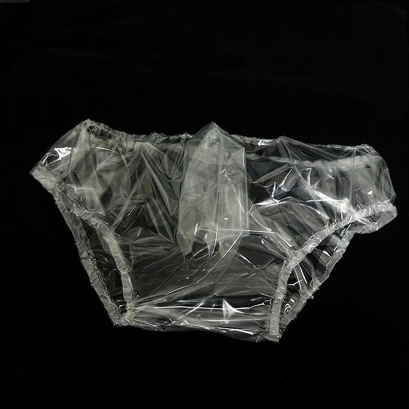 EPU Transparent Mens Sexy Underwear Soft Film Man Briefs Self Made Ultra-thin Isolation Male Panties Plastic Customized Boxers