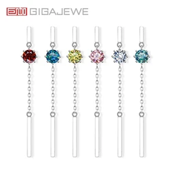 GIGAJEWE Tassels Earrings Moissanite White D NovaColor Fl-VVS1 S925 Silver 18K Gold Plated Diamond Test Passed Jewelry Wife Gift