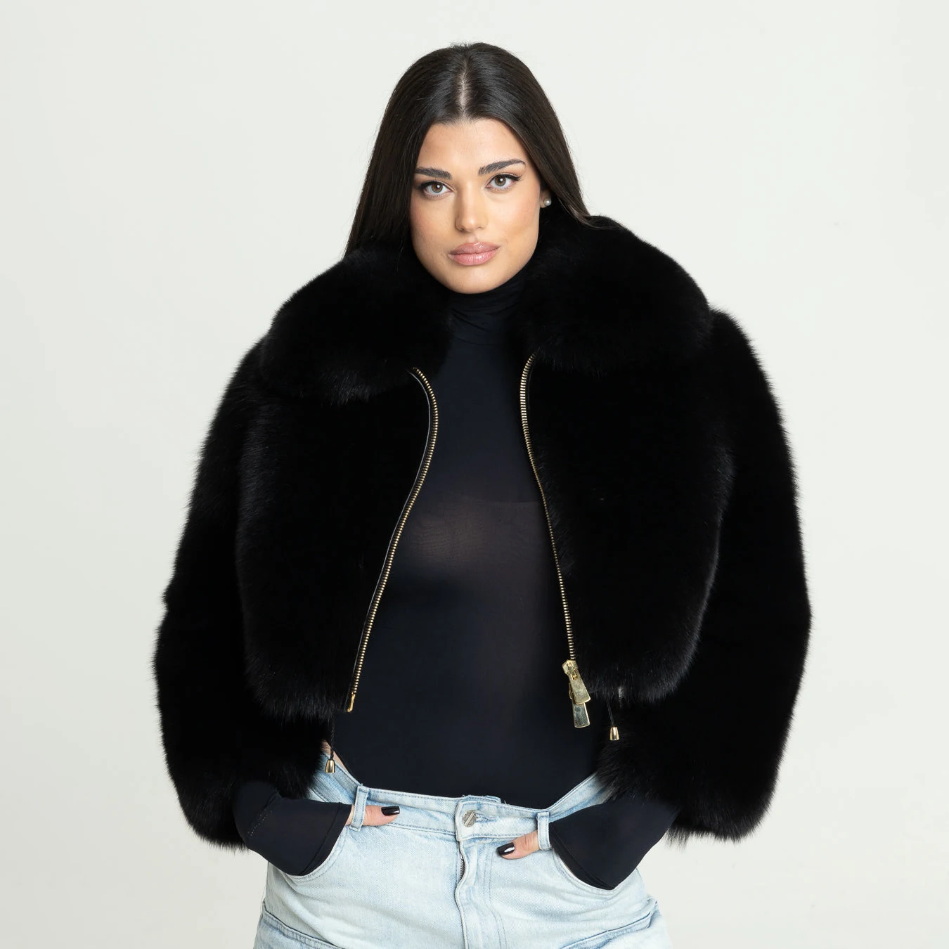 Winter Warm Women Genuine Fox Fur Jacket With Lapel Collar Whole skin Natural Real Fox Fur Coat Luxury Fur Coats Female Outwear