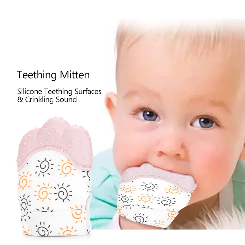 

Teething Mitten Newborn Silicone Grinding Teeth Bite Bag Anti Scratching Face Mittens Accesorios Bebe Silicone Teether for Kids