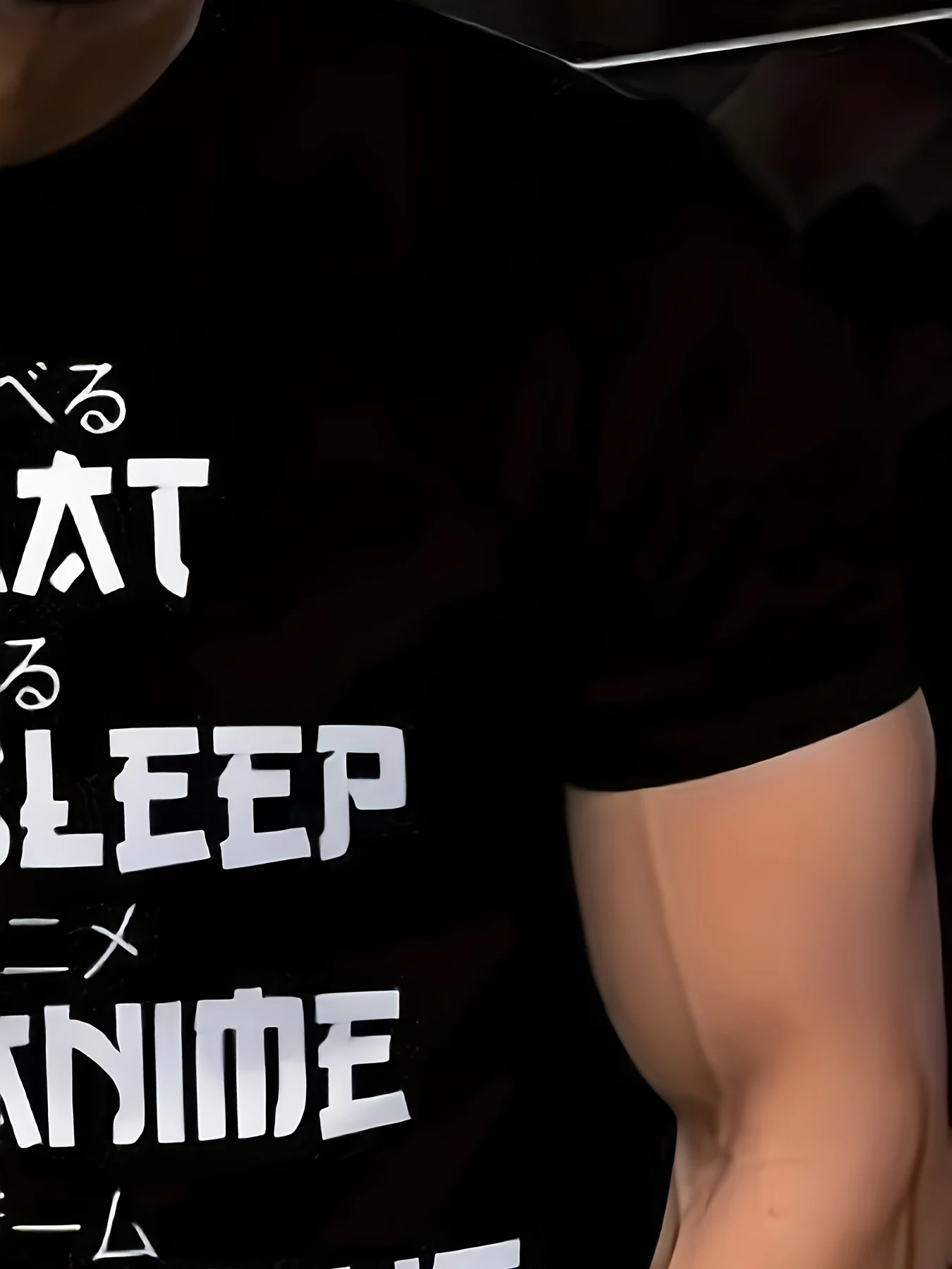 [تي شيرت مانغا] تي شيرت كاجوال صيفي للرجال من البوليستر |   طباعة رقمية فريدة من نوعها مستوحاة من المانجا 3DS - "Eat Sleep Anime