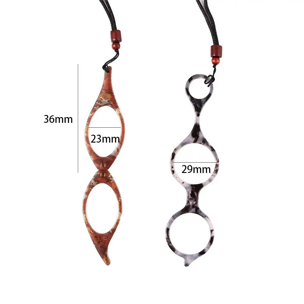 موضة ريترو هدية للجزءين قلادة قابلة للطي طويل النظر نظارات صغيرة المسنين نظارات معلقة الرقبة نظارات نظارات القراءة #6