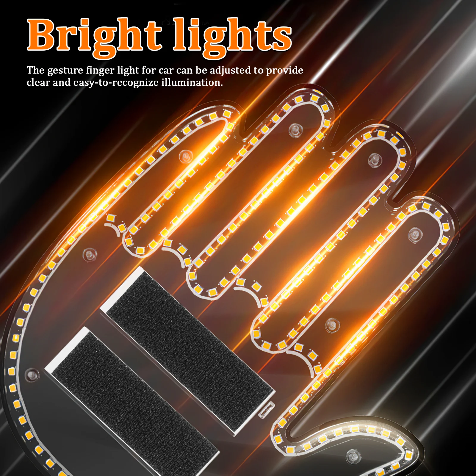 

Palm Lamp Gesture Light for Yellow LED Gesture Finger Light For Car Sign Creative Design Compact Lightweight