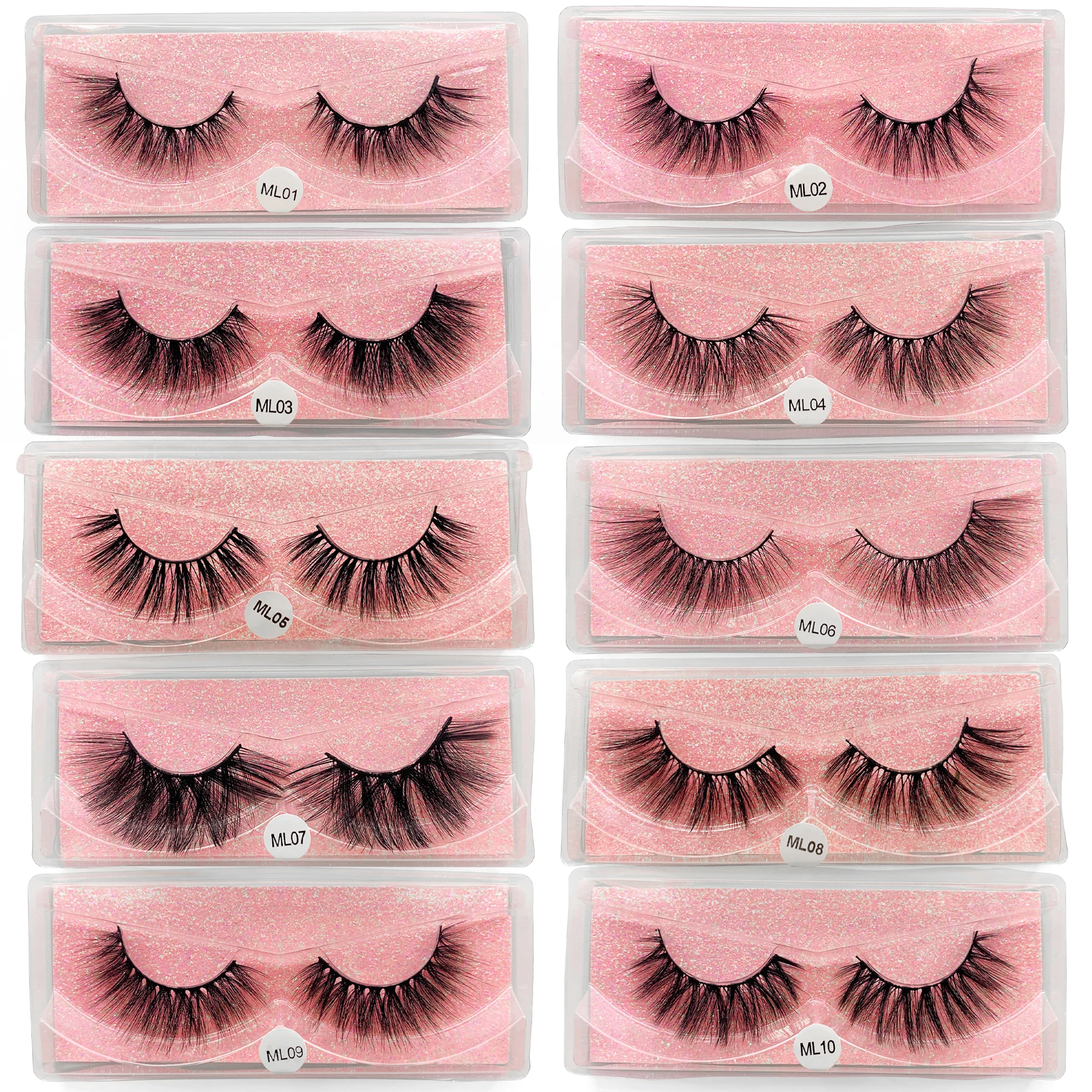 Eyelashes Wholesale Fluffy Mink Lashes 20/100pcs False Lashes In Bulk Mink Eye Lashes Set Eyelash Bulk