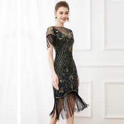 New Arrival Women Dress V Neck 30s Dress Sequins 1920s Flapper Gatsby Costume Cocktail Dress Party Evening Formal Fringe Dress
