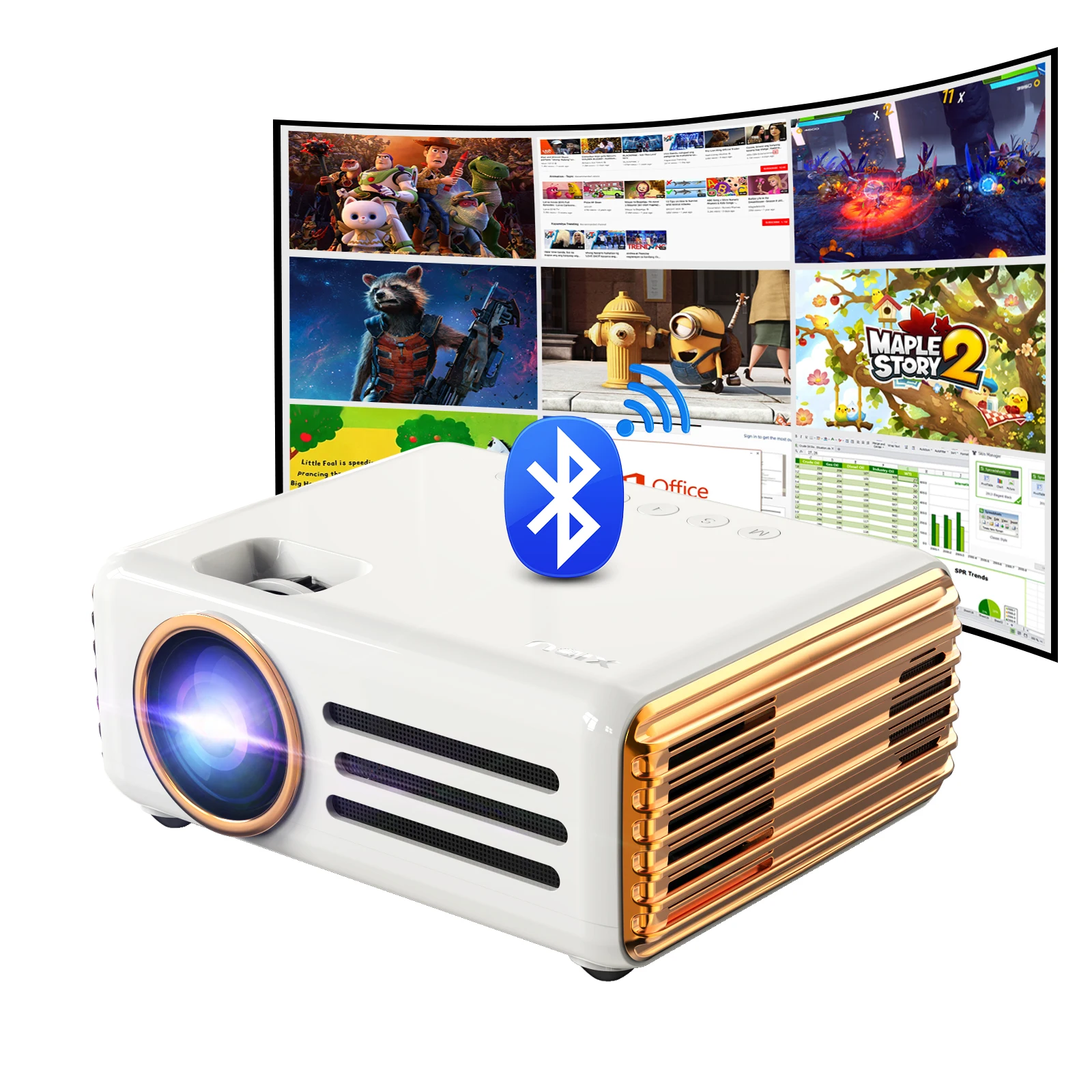 XIDU 1080P Full HD 4K LED LCD โฮมเธียเตอร์แบบพกพา18000 Lumens Android Proyector WiFi โปรเจคเตอร์4K