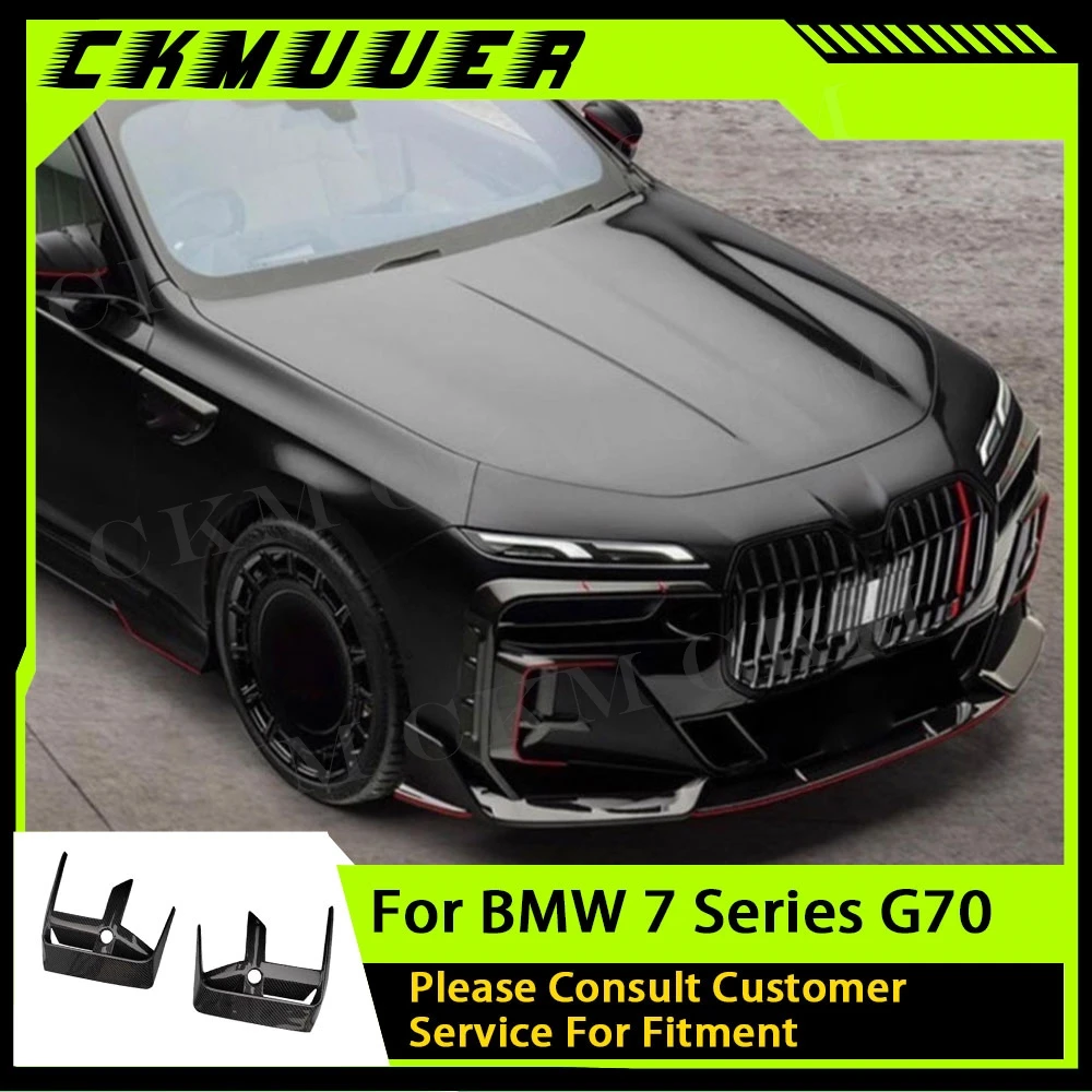 

CKMUUER Dry Carbon Fiber For BMW 7 Series G70 2023+ Front Bumper Air Vent Trim Mesh Grill Auto Parts Exterior Accessories