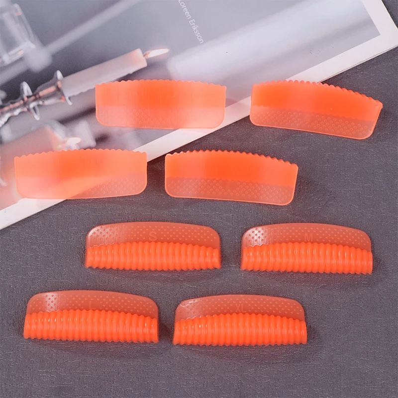 4 paar Silikon Wimpern Dauerwelle Pad Orange Farbe Wiederverwendbare Shell Stil Wimpern Curler Stangen Wimpern Stangen Make-Up-Tools