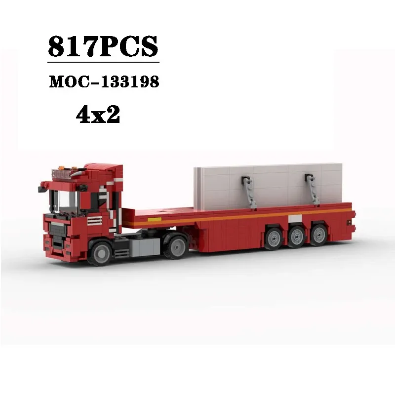 Building block MOC-133198 trailer loading truck splicing assembly model 817PCS boy puzzle education birthday toy Christmas gift