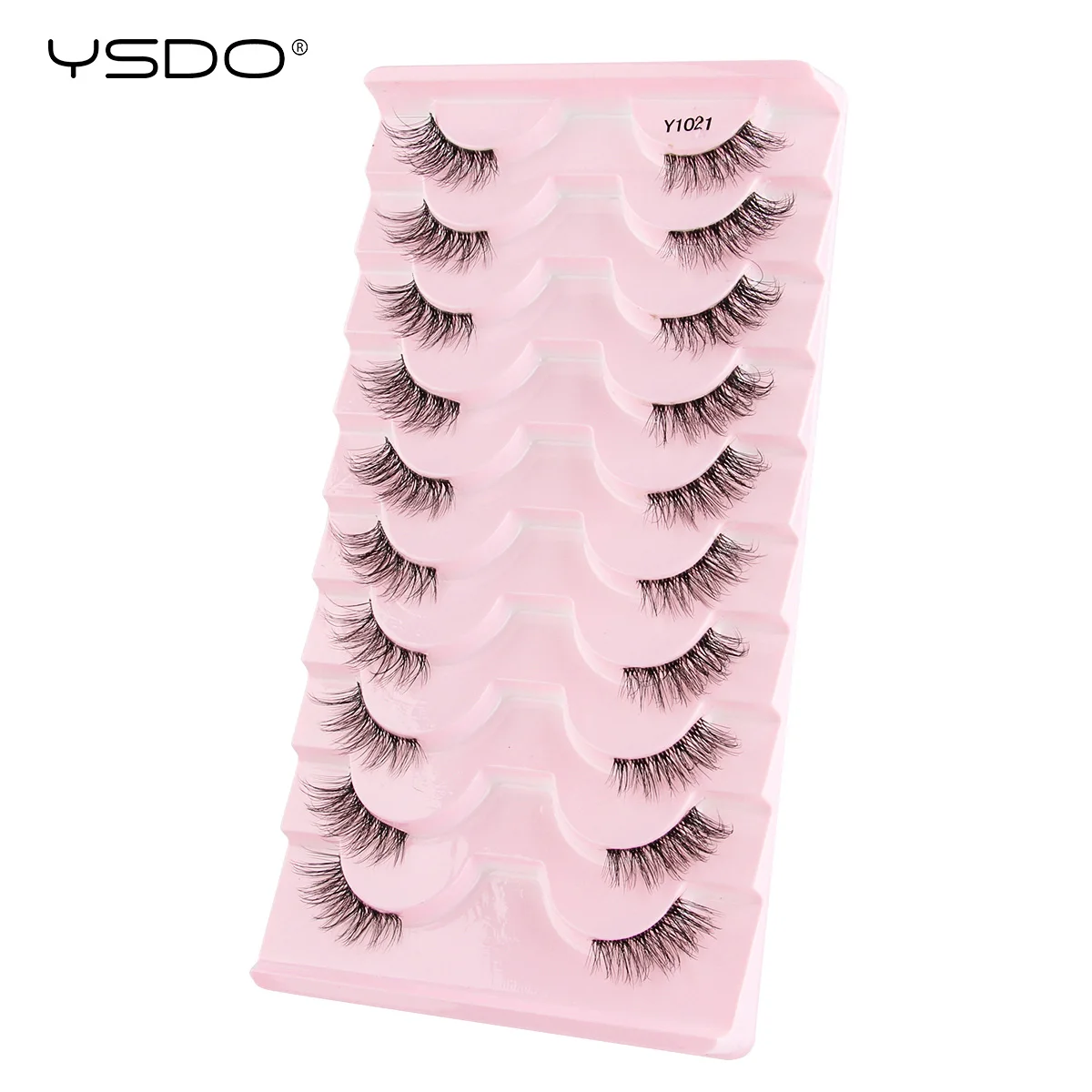 YSDO Halbe Wimpern 5/7/10 Paar Halbfalsche Wimpern Weiche Natürliche Katzenaugenwimpern Make-up 3D Nerz Wimpernverlängerung Flauschige Faux Cils