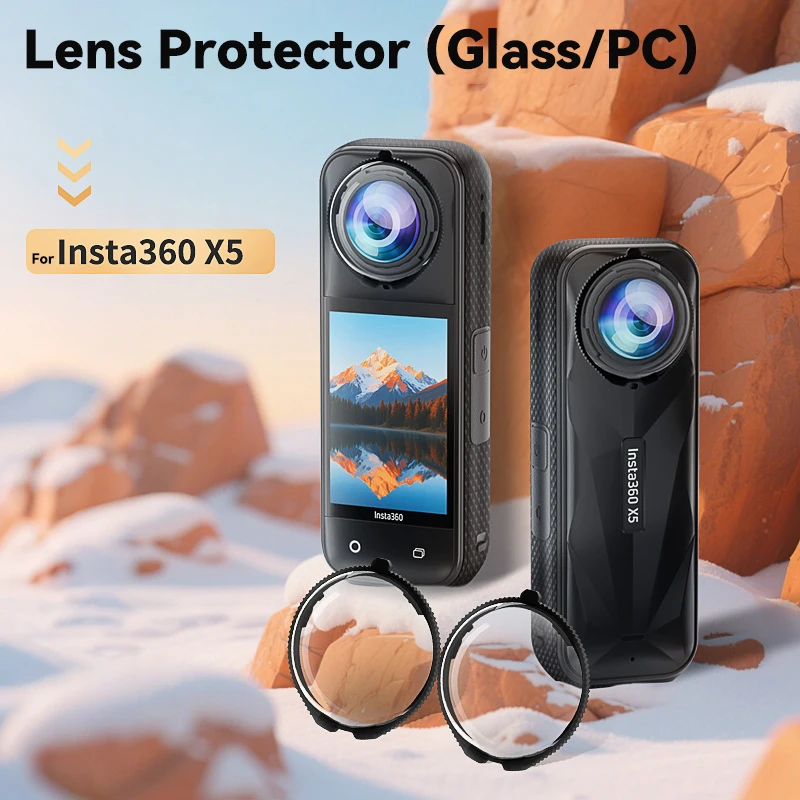 Para insta 360 x5 protetor de lente premium guarda de vidro óptico ultra claro removível anti-risco capa da câmera acessórios