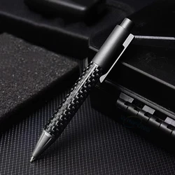 Caneta esferográfica tática de fibra de carbono, Caneta de assinatura do negócio, Aço inoxidável, Arma de autodefesa, Sobrevivência de emergência Window Breaker