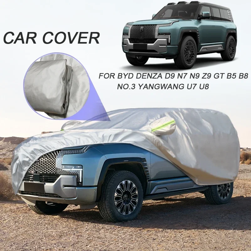 

210T Polyester Waterproof For BYD DENZA B5 B8 FCB LEAPARD 5 8 DENZA D9 N7 N9 NO.3 SUPER 3 Z9 Z9GT YANGWANG U7 U8 Car Cover
