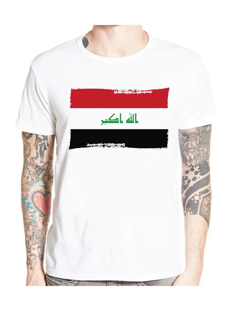 New Summer Iraq Flag Men T Shirt Casual T-Shirts Iraq National Flag Nostalgic Style Tops Tees Camisa Masculina boy tshirt