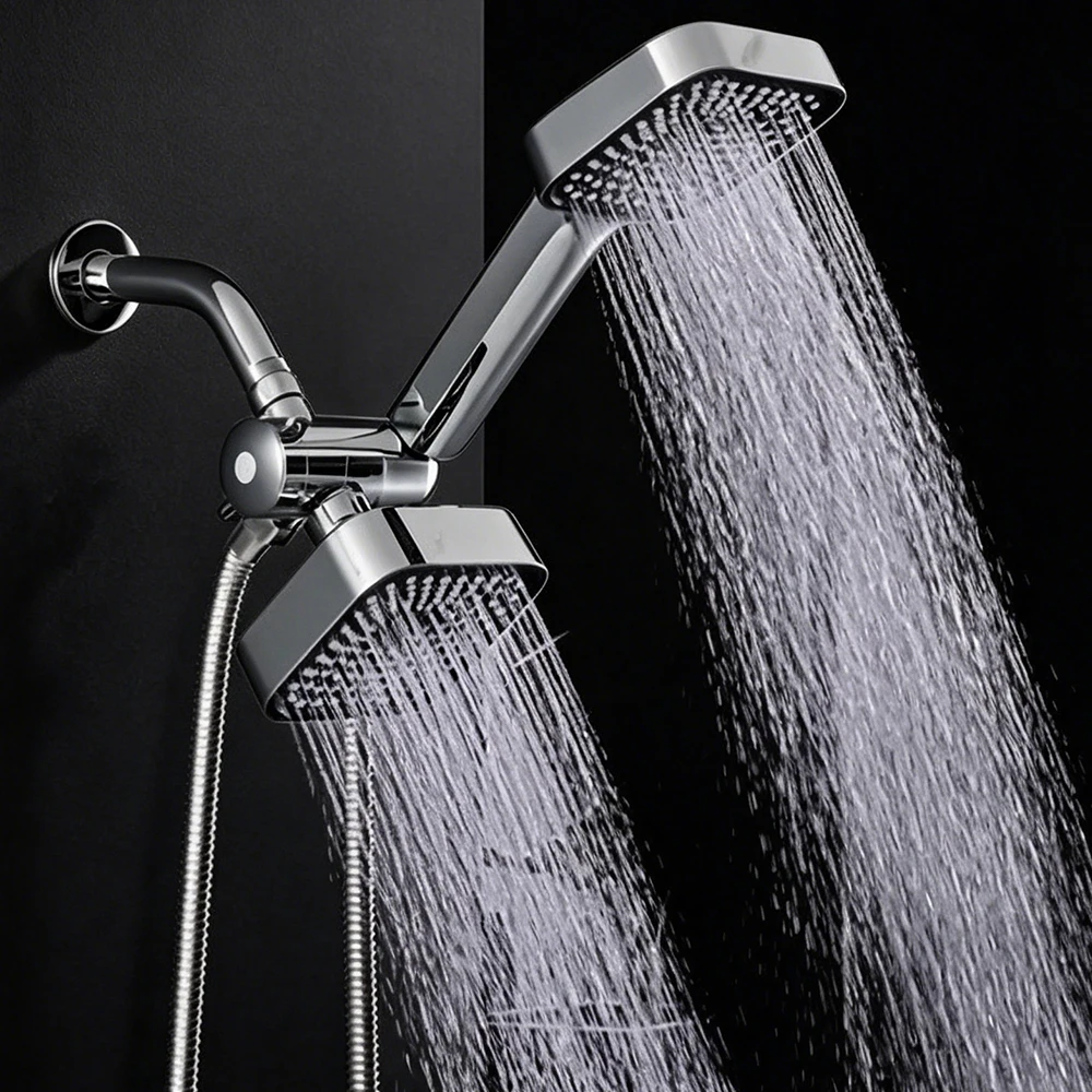 High Quality Handheld Shower Set Bathroom Explosion-Proof Safety Square 2-in-1 Showerhead with Valve And Hose Fittings