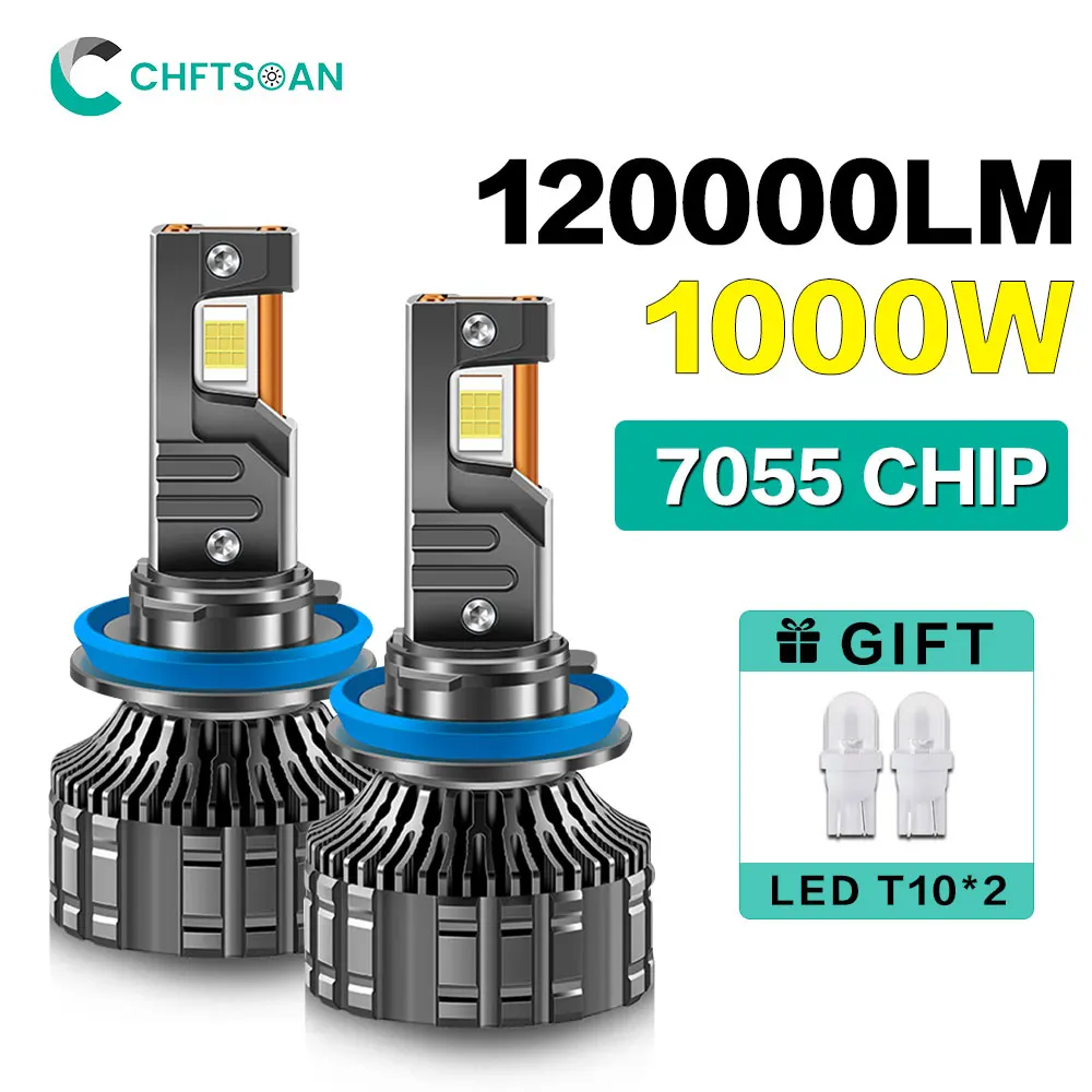 

Chftsoan 1000W Headlight High Power Headlight Blub H1 H4 H7 H11 9005 9006 9012 120000LM 6000K Headlamp Car Fog Light 10-32V