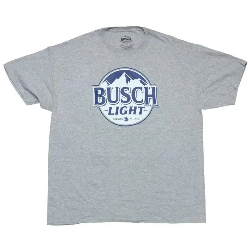 Busch Light Adult New T Shirt Classic Mountains Label Logo Pic