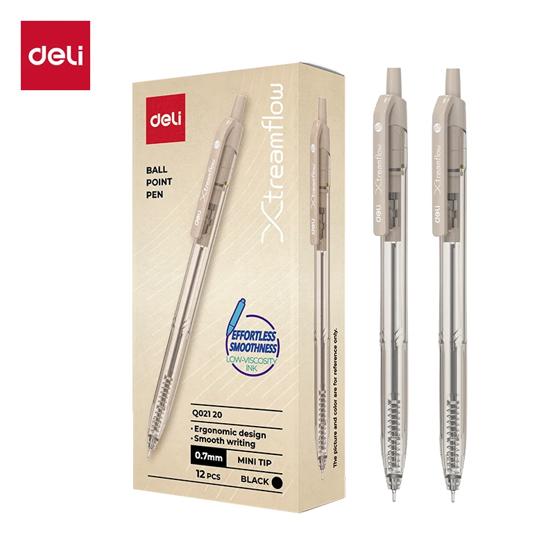 DELI Kugelschreiber, 0,7 mm, Büro-Kugelschreiber, 12 Stück/Box, glättendes Schreiben, Tinte mit geringer Viskosität, Schreibstifte, Büromaterial – Detail 1