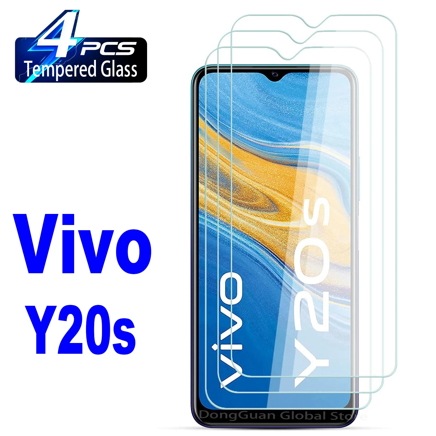 

2/4Pcs Tempered Glass For Vivo Y20s Screen Protector Glass Film