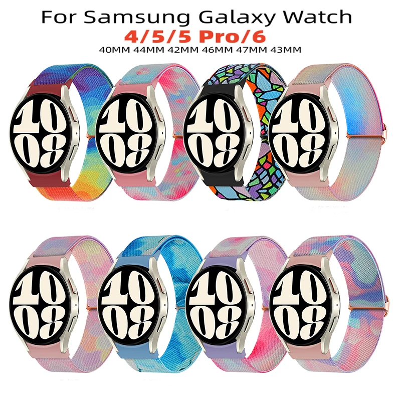 

Nylon Strap For Samsung Galaxy Watch 6 Classic 43mm 47mm 5 Pro 45mm 4 5 6 40mm 44mm Breathable Sports Repacement Bracelet Belt