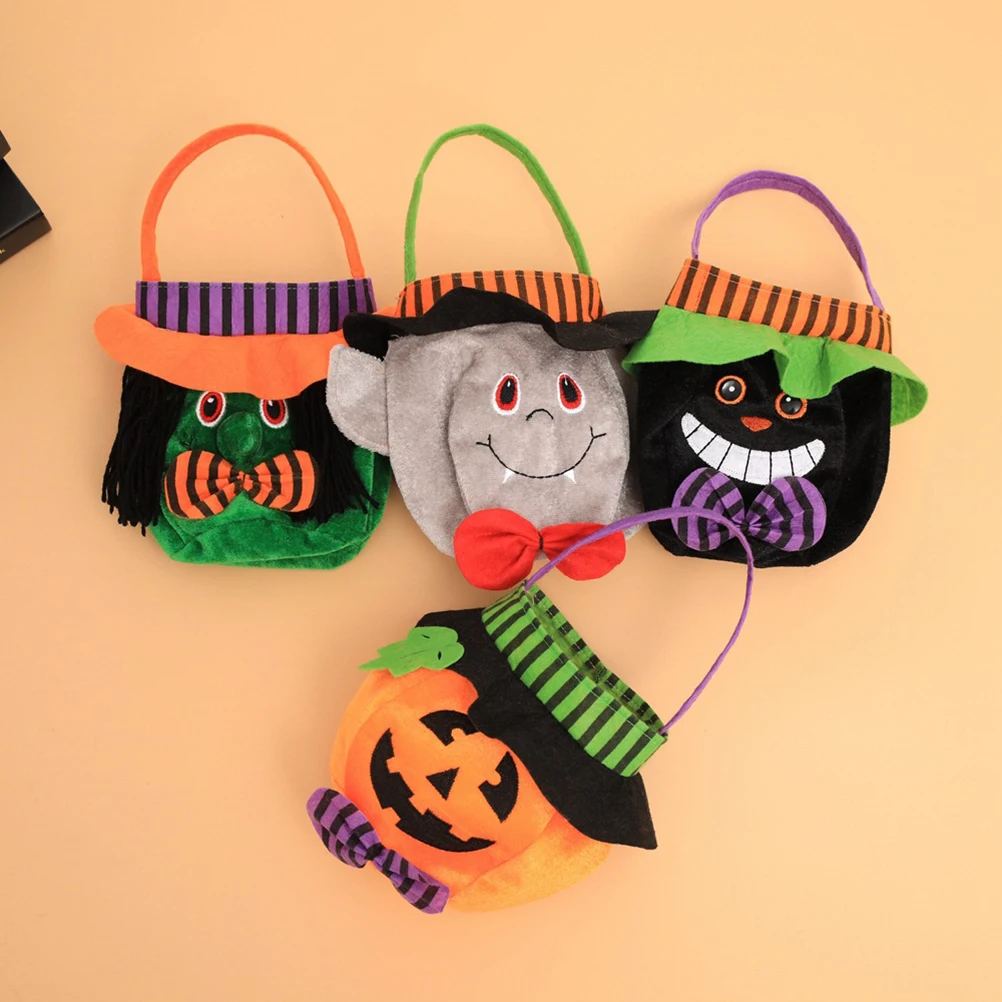

2 Pcs Ghost Candy Gift Bag Sweets Large Bags Party Halloween Tote Round
