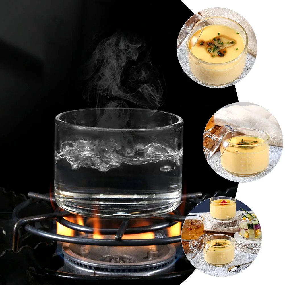 

Стеклянная миска для тушения с крышкой, термостойкая маленькая кастрюля для тушения детского питания, контейнер для яичного супа на пару, безопасная для микроволновой печи, кухня