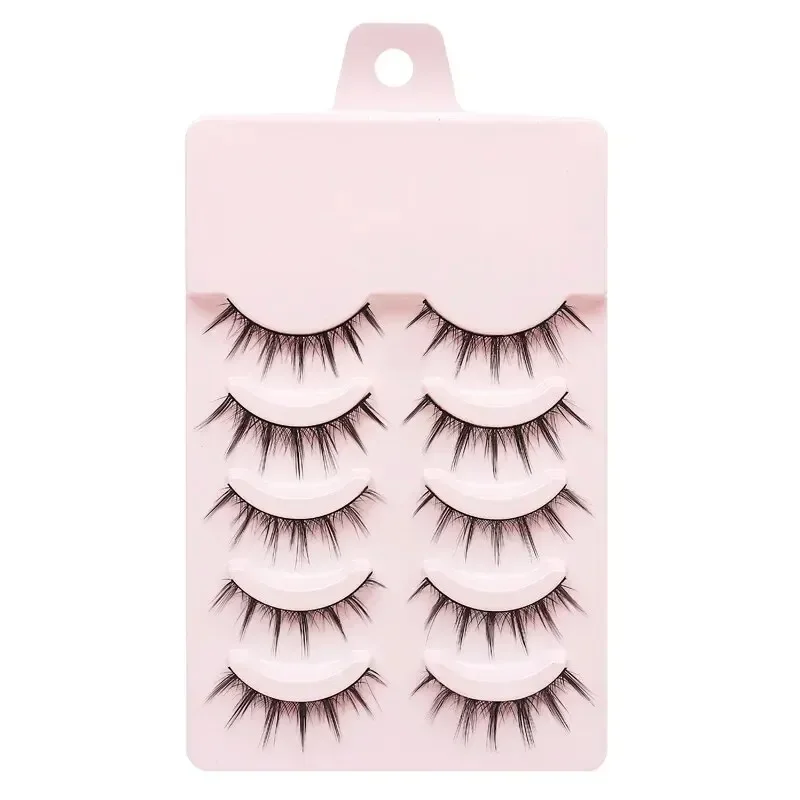 5 Par Sztucznych Rzęs Mały Diabełek Naturalne Sztuczne Rzęsy Puszyste Miękkie Codzienne COS Pełne Rzęsy na Taśmie