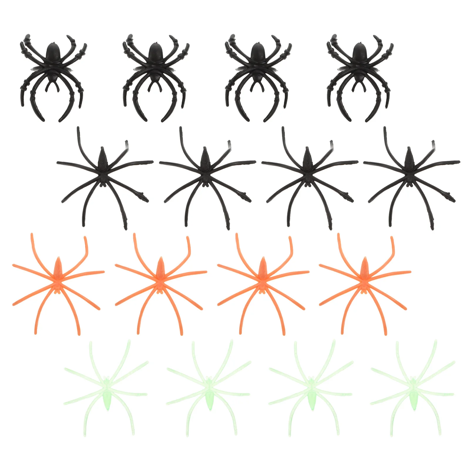 

100pcs Spider Rings Glow-In-The-Dark Plastic Finger Decorations Halloween Party Supplies Spider Ornament Costume Decoration