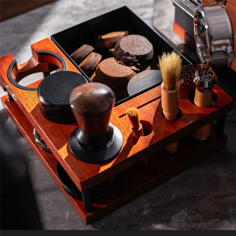 

B45C Espresso Knock Box For 51 54 58Mm Espresso Accessories, Detachable Espresso Organizer Box,Espresso Tamping Station