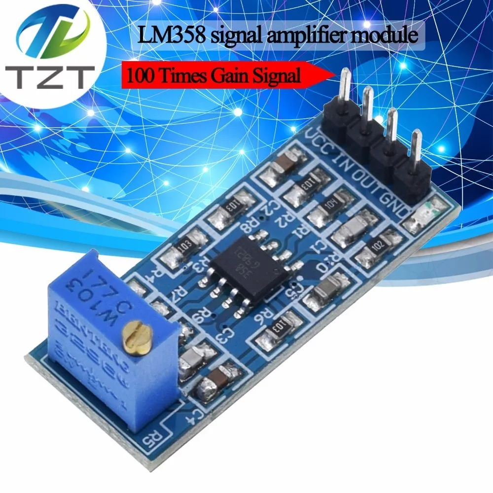 TZT LM358 100 Times Gain Signal Amplification Amplifier Operational Amplifier Module 5V-12V Hot Sale