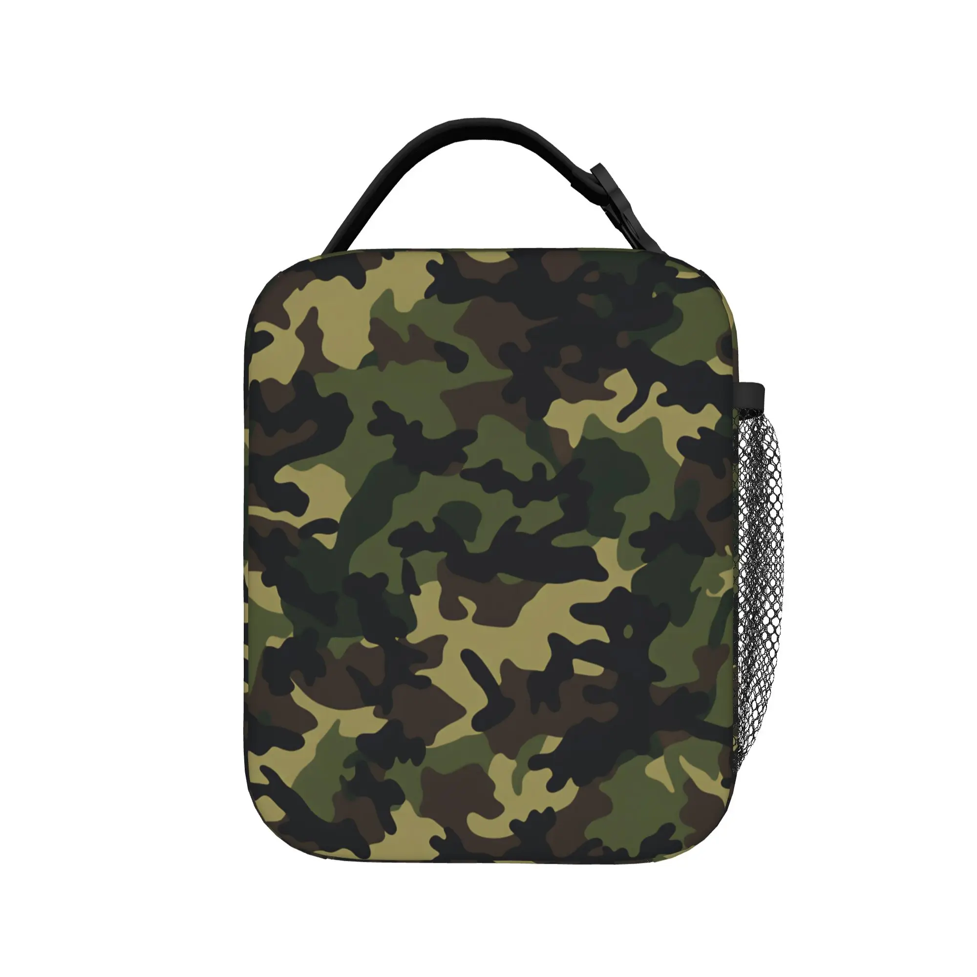 High Contrast Shadow Jungle Camo Lunch Bag For Child  Picnic Graphic Lunch Box Funny Waterproof Thermal Tote Handbags