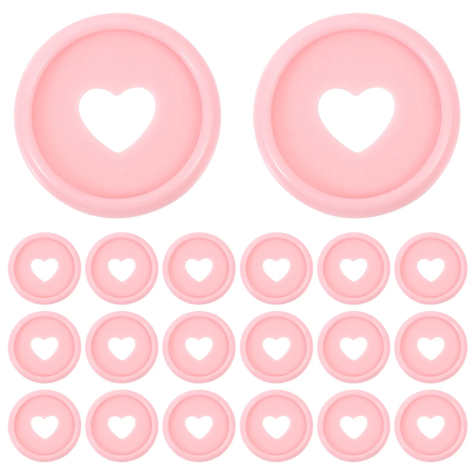 50pcs coeur champignon trou disques de reliure en plastique à feuilles mobiles disques d'expansion pour cahier planificateur classeur bureau école maison