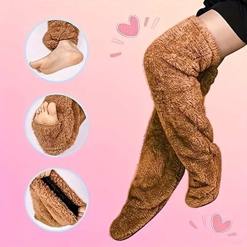 جوارب أرضية نسائية من CZHIYAO، ارتفاع الركبة، قطيفة للغاية لتدفئة الساق، عازلة للغاية، أرضيات باردة، لكبار السن والأقدام #6