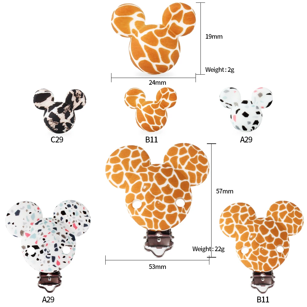 2Pcs/Lot Unicorn Bear Silicone Beads Flower Animal Focal Beads Clips For Jewelry Beaded Pen Making DIY Keychain Accessories