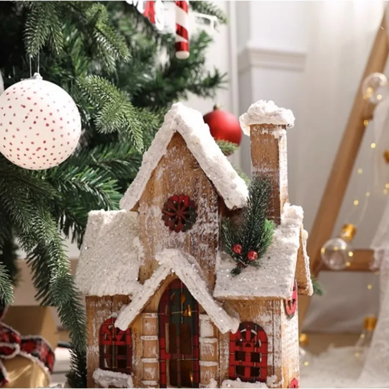 Imagem -06 - Snow Wooden House com Luz Led para o Natal Ornamentos de Natal Faça Você Mesmo Decorações Presentes de Ano Novo 2023