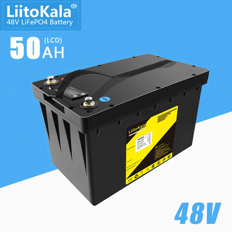 Imagem -02 - Liitokala-bateria Recarregável Impermeável 48v 50ah Bateria Lifepo4 50a Bms 1200w 2400w Bicicleta Elétrica E-scooter Bicicleta