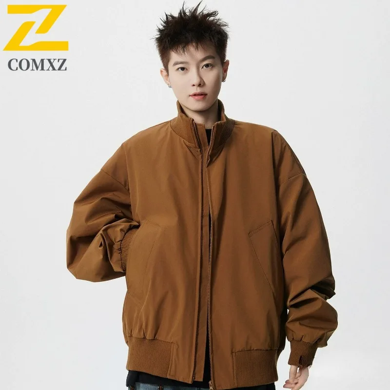 

COMXZ красивый плащ с воротником-стойкой, однотонный, уличный, фирменный, легкий, для рыбалки, пешего туризма, Chaqueta, 2024, повседневные мужские куртки