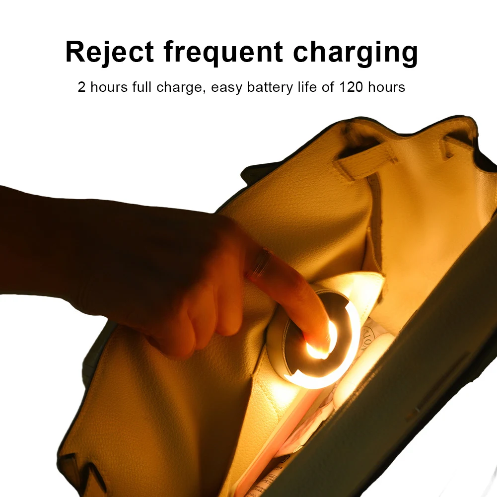 ضوء حقيبة اليد مع جهاز استشعار تلقائي يضيء حقيبتك المستديرة مع مشبك خلفي للتحكم باللمس وإكسسوارات محفظة المصباح #1