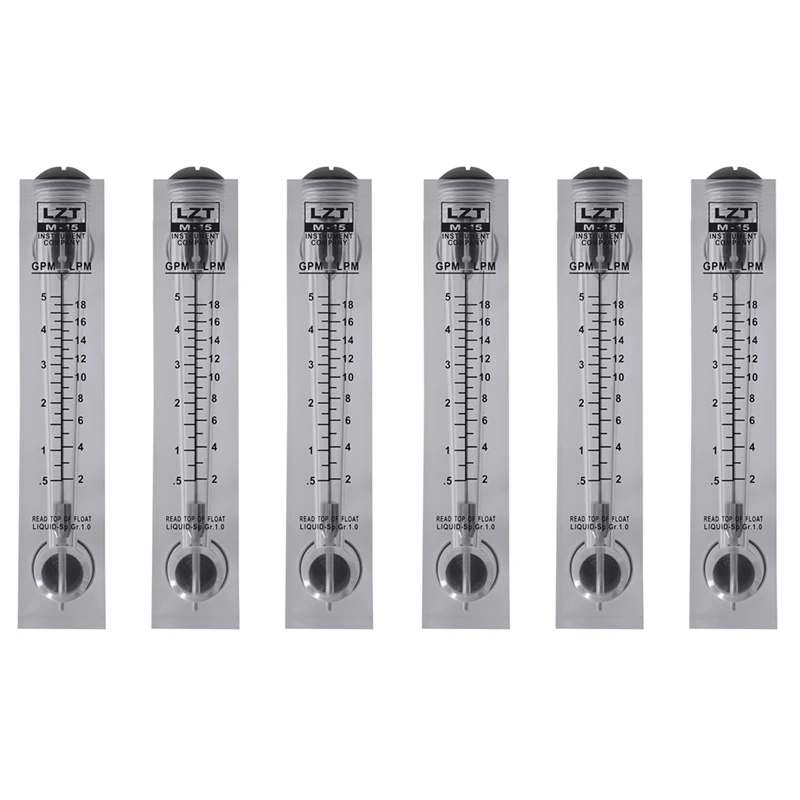 6X 0.5-5 GPM 2-18 LPM Water Flow Panel Mount Type Flowmeter