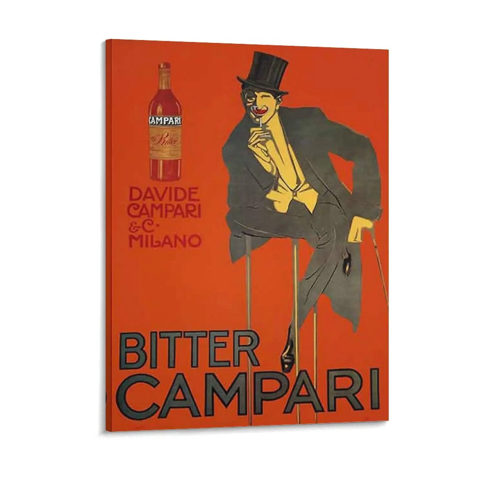 

Bitter Campari Flowers Canvas Painting Garage Design Pub Funny Bar Cave Designing Framed Wall Painting