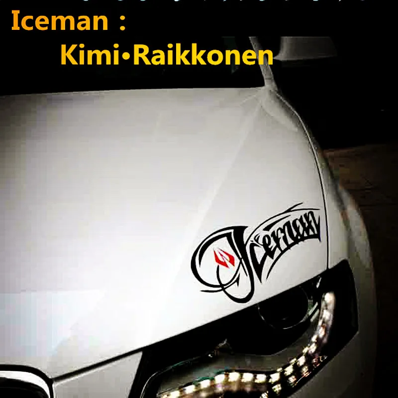 Car Stickers Iceman Kimi Raikkonen F1 Racing Reflective Decoration For Head Light Windshield Window Trunk Bumper Motorcycle D2