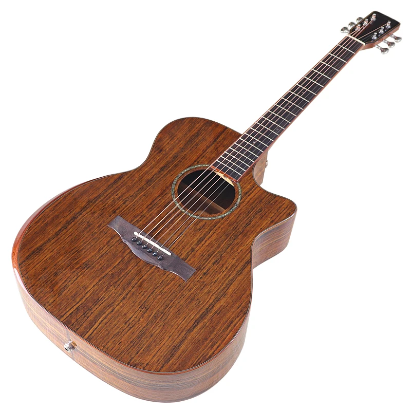 

40 Inch Electric Acoustic Guitars 6 Strings High Gloss Folk Guitar Hickory Wood Body With Pickup Good Handicraft