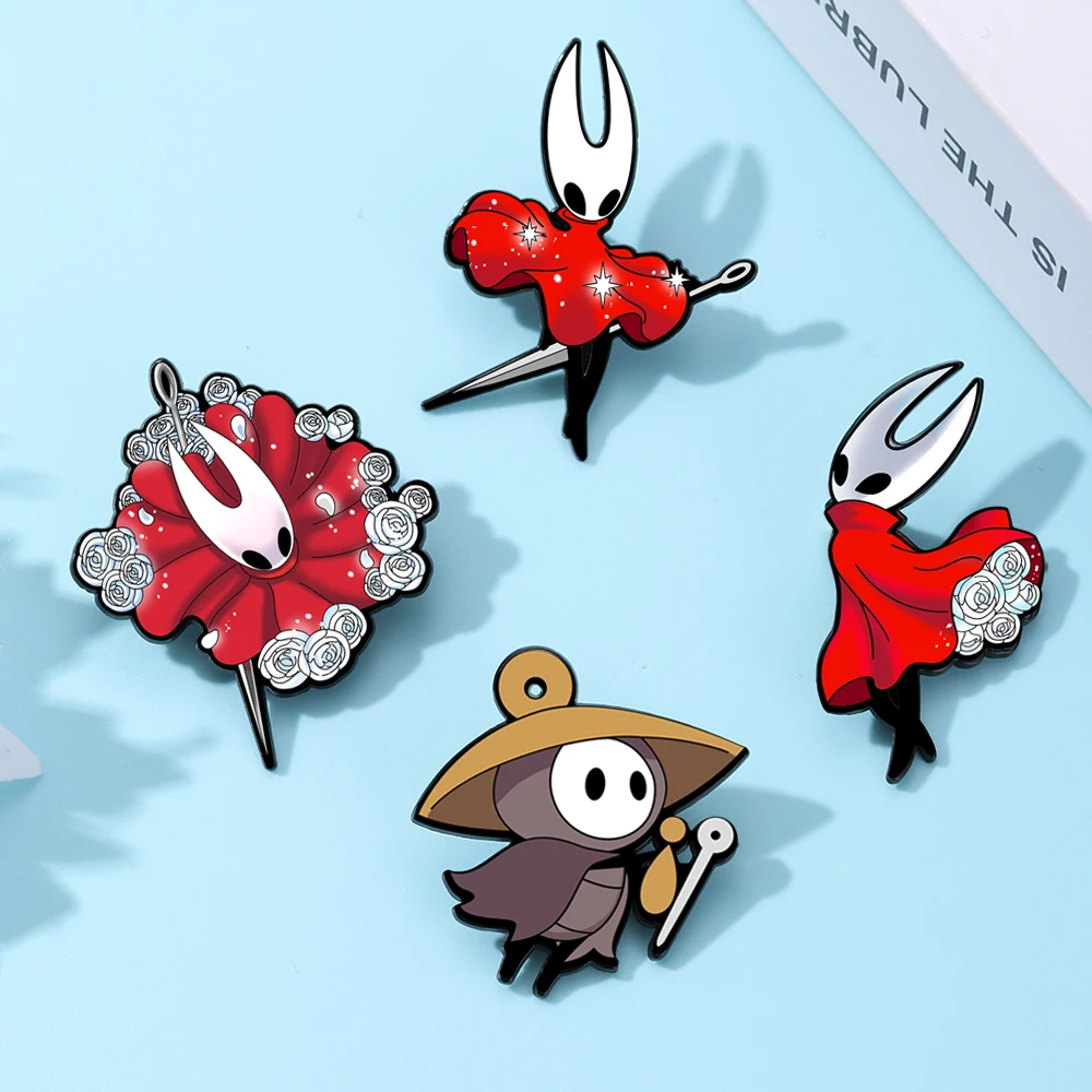 4/1 قطعة دبابيس المينا هولو نايت سيلكسونج ، دبابيس شخصية كرتونية ، هدية لعبة فيديو لمحبي ، دبابيس التلبيب للسترات حقائب الظهر