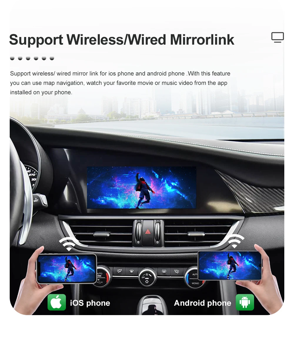 Kabelloses CarPlay für Alfa Romeo Stelvio & Giulia 2017-2019 mit Navigations-Decoder-Box, Navigationsfunktionen, BT und Android Auto – Detail 9