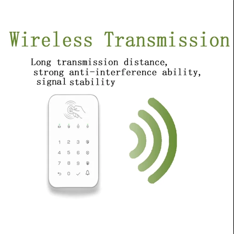 B68A Wireless Touch Keypad Lock 433Mhz Frequency Ev1527 Weapon Code Unlock Security System Code RFID Connected Alarm Center Dura