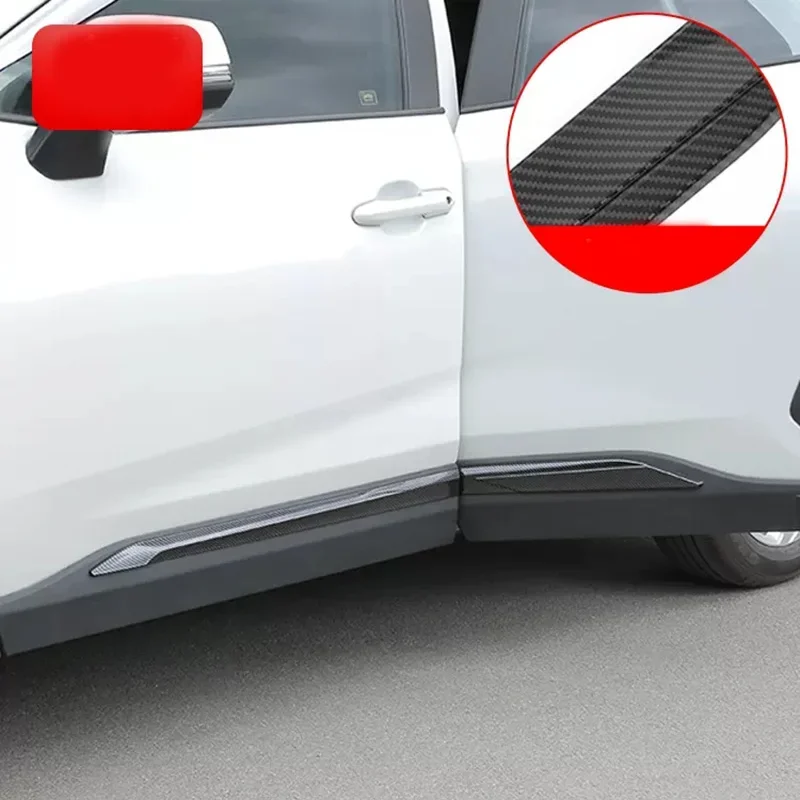 For Toyota RAV4 Hybrid XA50 2019 -2023 Car Styling ABS Side Door Molding Body Trim Cover Stickers Strip Accessories