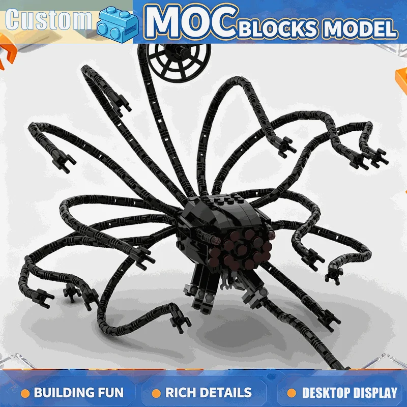 450PCS Mechanical Robot Spider Model Building Blocks Set DIY Creative Assembly Cyber Octopus Educational Toy Collection Display
