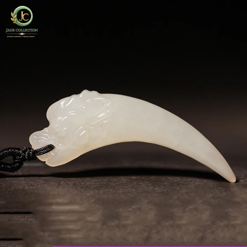 Genuine Hetian Jade Wolf Tooth Pendant for Men, Jade Tooth Pendant, Portable Pendant, Jewelry Necklace, Jade Ornament for Men an