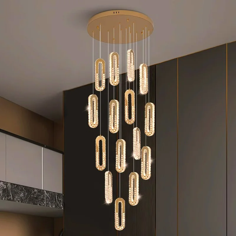 

Modern home decoration crystal chandelier, stair Pendant lamp, living room Pendant lights, interior lighting